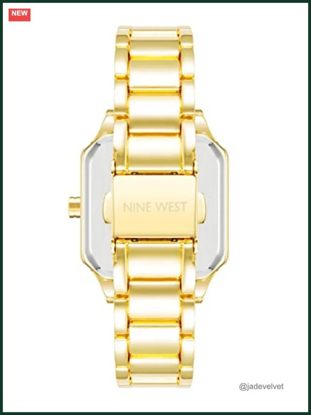 Nine West Women's Gold-Tone Bracelet Watch with Crystal Embellishment